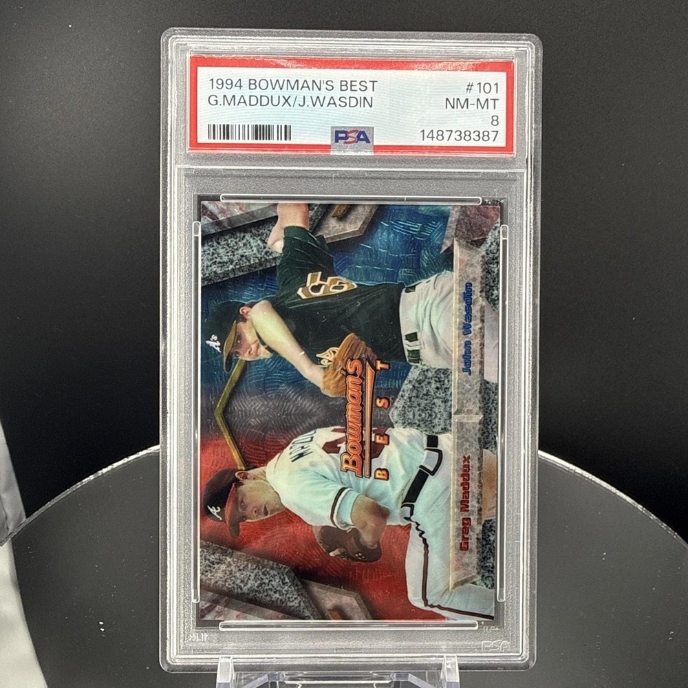 1994 Bowman's Best #101 Greg Maddux /‎ John Wasdin Dual Card – PSA 8 NM
